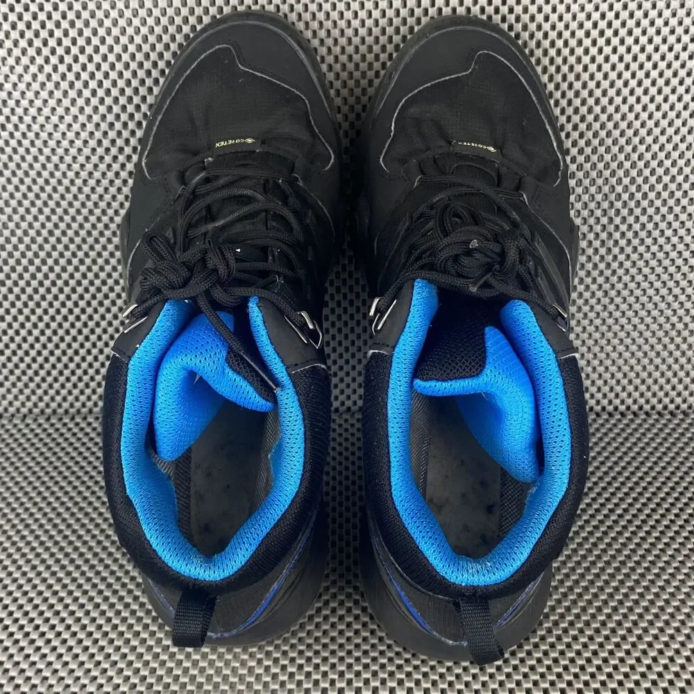 Adidas Terrex Swift R2 Mid GTX Hiking Boots Mens 12 Black Blue Lace Up Outdoors